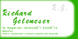 richard gelencser business card